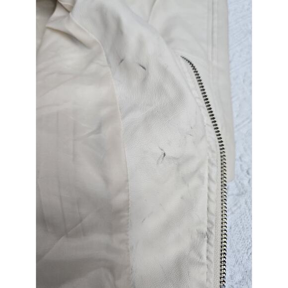 Miss London Black Label Lined FAUX Leather Bomber Biker Jacket Sz Small READ - Picture 12 of 16